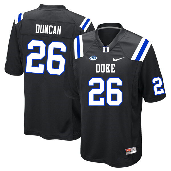 Men #26 Troy Duncan Duke Blue Devils College Football Jerseys Sale-Black
